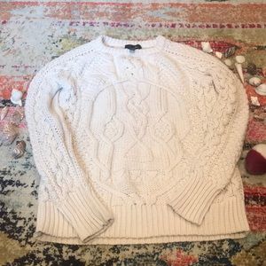 Aqua skull cable knit sweater